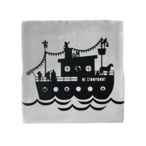 Tegeltje stoomboot voor Sinterklaasdecoratie