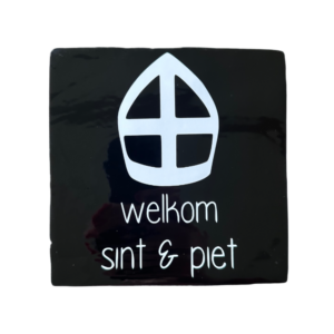Tegeltje 'Welkom Sint en Piet' voor Sinterklaasdecoratie